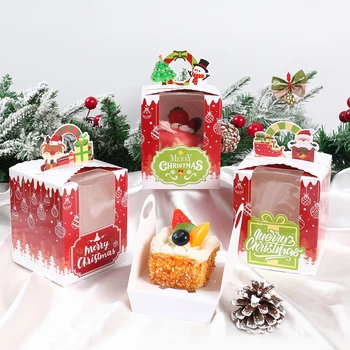 Vianočné Cukrovinky Box Darčeková Taška Santa Claus Tortu Cookie Balíky Veselé Vianočné Dekorácie 2023 Navidad Natal Noel Nový Rok 2024
