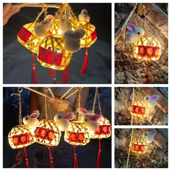 LED Svetlo Bambusu Polovici Jesene Svietidla Starodávne Ručné Čínsky Štýl, Čínska Lampa Svietidla Bambusu Žiariace Fotografie Rekvizity