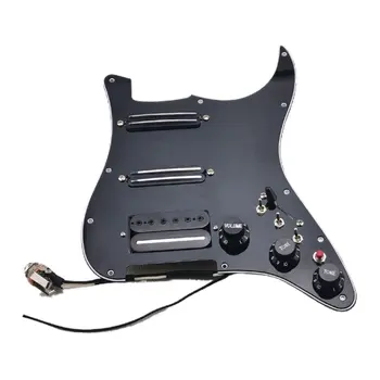 Strat Gitara Vyzdvihnutie Black Prewired Pickguard Elektroinštalácie Gitaru Alnico V Humbucker Snímače Jeden Rez Funkcie Nastaviť 18 Rôznych tónov