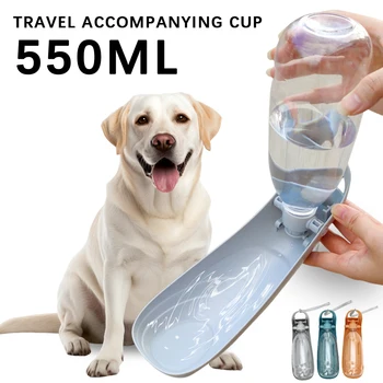 Prenosné Pes Fľaša na Vodu pre Veľké Psy Pet Vonkajšie Cestovanie Turistika Chôdza Skladacia Pitnej Pohár Zlatý Retriever Dodávky 500 ml
