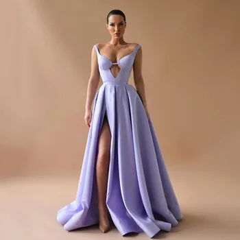 2023 Sexy A-Line Prom Šaty, Zlatko Vysoká Rozdeliť Večerné Šaty S Vrecku Koktail Party Šaty Vlastné Plus Formálne Ženy Šaty