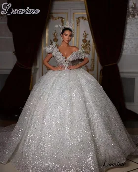 2023 Najnovšie Bling Bling Svadobné Šaty, Luxusné Módne Tehotné Svadobné Šaty A-Line Vestido De Casamento Kaplnka Svadobné Šaty
