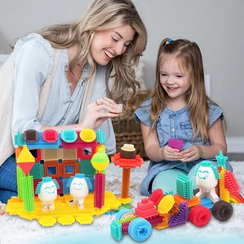 Kultivovať Kreativity, Predstavivosti Skoro Vzdelávacie Hračky Stavať a Hrať Montessori Hračky Zábava Tehly 100 Dielna Sada pre Deti Dieťaťa
