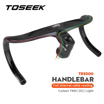 TOSEEK TR5500 Plný Interný Kábel Smerovanie Cestné Riadidlá Bicyklov T800 Uhlíka Integrované Riadidlá Di2 S Bike Počítača Držiteľ