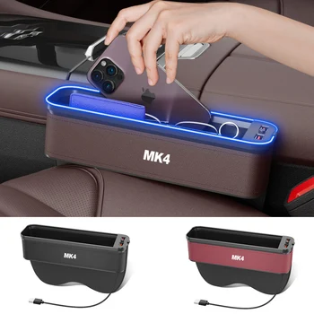 Gm autosedačky Úložný Box s Atmosféru Svetla Pre Volkswagen MK4 Čistenie Organizátor Nabíjanie pomocou pripojenia USB Príslušenstvo