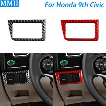 Pre Honda 9. Civic Coupe Sedan 2013-15 Uhlíkových Vlákien Svetlometu Prepnite Ovládací Panel Rám Orezania Auto Nálepky, Interiérové Doplnky