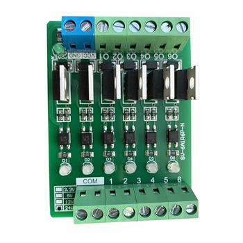 6 kanálov PLC zosilňovač rada Vstup plnú kompatibilitu Fotoelektrické izolácie doska Vysoký výkon Tranzistor 24V 12V 5V 3.3 V