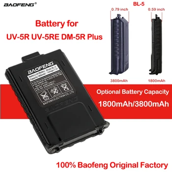 Baofeng UV-5R 3800mah 1800mAh BL-5 Batérie pre UV-5R UV-5RE DM-5R Plus Kompatibilné RT-5R RT5R Walkie Talkies UV 5R BF-F8 BF-F8HP