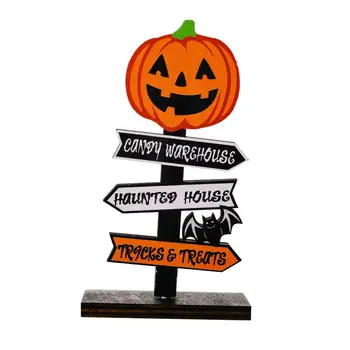 Odolné Trick or Treat Ozdoby Halloween themed Drevené Dekoračné Tekvice Kostra Dizajn pre Domov Stôl pre Vnútorné/vonkajšie