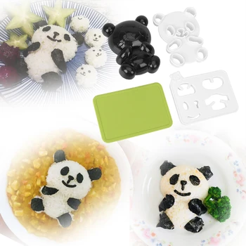 Suché Pražené morských Rias Fréza Nastaviť DIY Panda Onigiri Ryža Maker 4 v 1 Baby Panda Sushi Formy Sandwich Toast Fréza Plesní