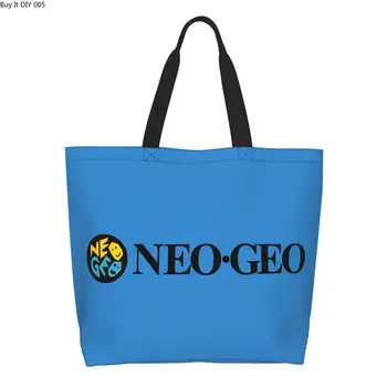 Móda Tlačené Logo Neo Geo Nakupovanie Tote Bag Umývateľný Plátno Ramenný Shopper Neogeo Arcade Kabelka