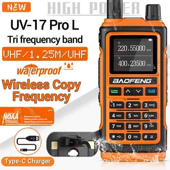 Baofeng UV-17 Pro L Tri Band Wireless Kópiu Frekvencia Nepremokavé Walkie Talkie 16 KM S22 Dlhý Rad UV-5R Lov obojsmerná Rádiová