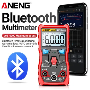 ANENG V05B Digitálne 6000 Počíta Profesionálny Analógový Multimeter AC/DC Prúdy, Napätia Mini Testery True RMS Bluetooth Multimetro