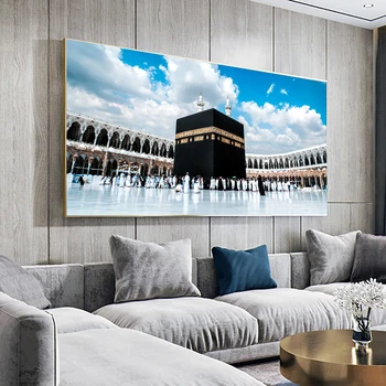 Islamská Mešita Budovanie Krajiny Plátno na Maľovanie na Stenu Umenie Obrázok Náboženstvo Plagát a Tlačí na Obývacia Izba Domova Cuadros
