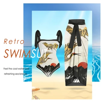 2 ks Ženy Beach Athletic Plavky Potlačené Šaty Plávanie Kombinézu Čipky Konzervatívny Módne Príslušenstvo pre Ženy