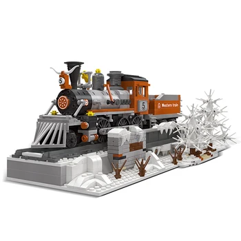 Western Vlak Model MOC 20. Storočia Priemyselná Revolúcia Série Stavebné Bloky, Hračky Mesto Tehly Retro Kompatibilné S LEGO