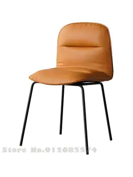 Moderný minimalistický jedálenské stoličky kožené umenie operadla nordic light luxusné minimalistický domov reštaurácia hotel stôl, toaletný stolík