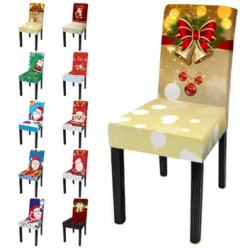Vianočné Dekoratívne Stoličky Kryt Elastické Santa Claus Kuchyňa, Jedáleň Poťahy Sedadiel Poťahy na Vianoce jedáleň