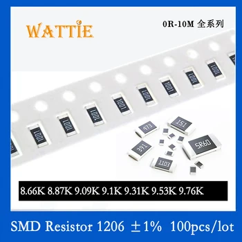 SMD Rezistora 1206 1% 8.66 K 8.87 K 9.09 K 9.1 K 9.31 K 9.53 K 9.76 K 100KS/veľa čip odpory 1/4W 3,2 mm*1,6 mm