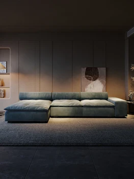 Taliansky ľahké luxusné technológie textílie gauč, minimalistický moderná obývacia izba, Nordic rohu, tri osoby, gauč
