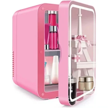 Nový Štýl líčenia Chladnička s LED Svetlo Make-up Zrkadlo Mini Chladnička Kozmetika