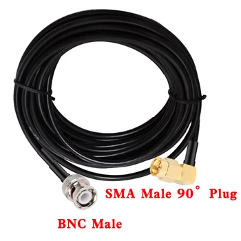5M Kábel RG58 BNC Male na SMA Samec Konektor RG-58 50 Ohm ANTÉNNY Predlžovací Kábel Konektor Adaptéra RF jumper Pigtail