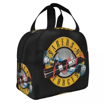 Guns N Roses Lightsaber Merch Obed Taška Prenosná Izolované Plátno Chladnejšie Taška Tepelnej Potravín Piknikový Obed Box