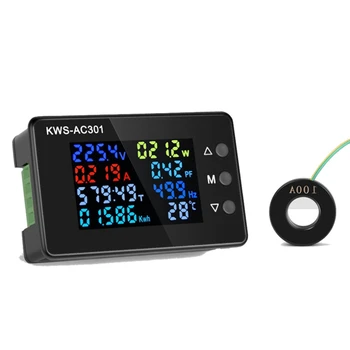 2X Digitálny Displej Aktuálne Voltmeter 50-300V AC Wattmeter Multifunkčné Elektrické Meter Napájania Detektora AC100A v Blízkosti